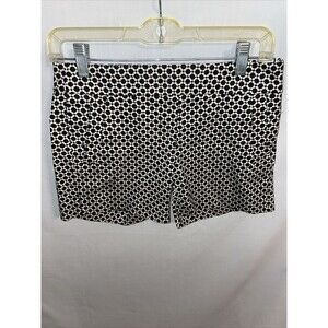 J. Crew Sport Shorts Women's Size 00 Black White Geometric Golf Tennis Zip Side